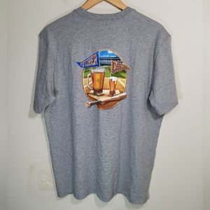 Tommy Bahama Pitcher Catcher Baseball Shirt Gray Short Sleeve Men's Size Medium